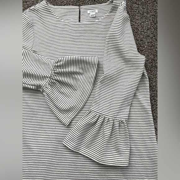 J. Crew Gray Sheath Dress with Bell Sleeves Medium size black and white cotton - Picture 7 of 15